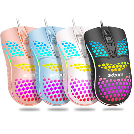 Mouse Gamer Óptico Ultraleve Colmeia com Led RGB 03924 - MS-C32