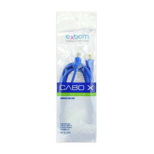 Cabo de Rede RJ45 CAT5E 3 Metros Exbom - CBX-N5C30