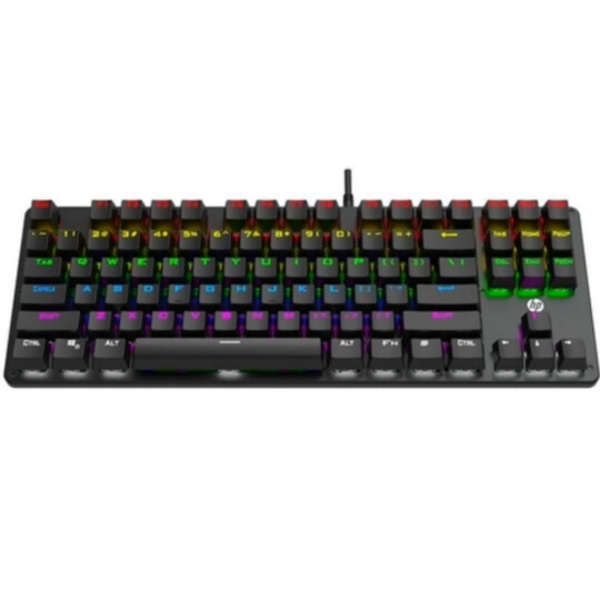 Teclado Gamer Mecânico Usb com Led Rgb Rainbow Preto - HP - GK200