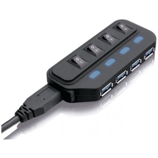 Hub Usb 3.0 com 4 portas Led Indicador e Interruptor Knup - HB/KP-T100