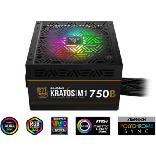 Fonte ATX Gamdias Kratos 750W 80 Plus Bronze Led RGB - M1 750