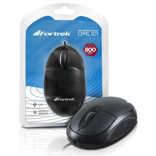 Mouse Óptico Fortrek Usb 800 DPI Preto - OML-101