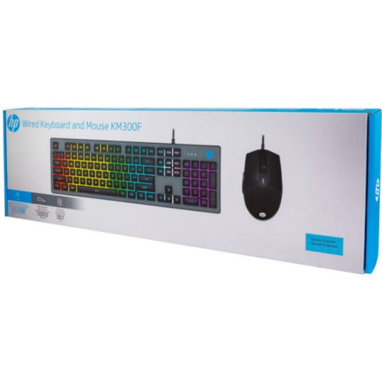 Kit Teclado + Mouse Gamer HP Usb Membrana com Led RGB - KM300F