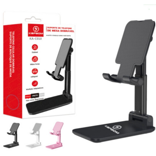 Suporte de mesa para Celular Dobrável com Base Antiderrapante - KA-C010