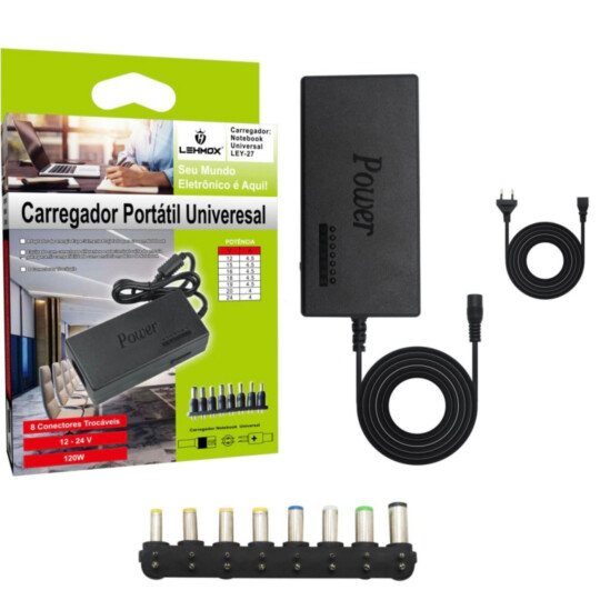 Fonte Universal para Notebook 120W com 8 Plugues - LEY-27