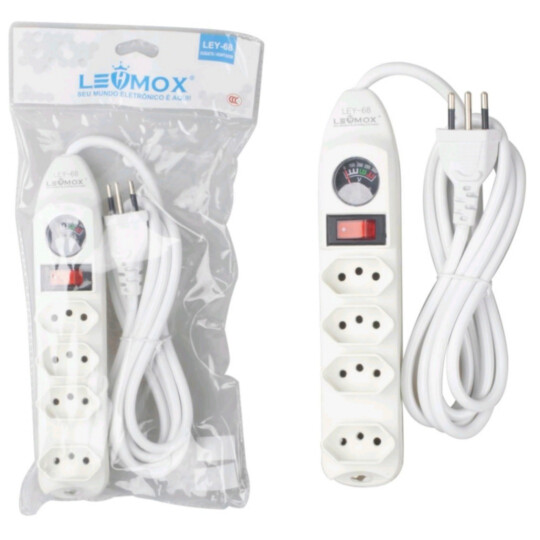 Extensão Filtro de Linha com 4 Tomadas 2P + T Lehmox - LEY-68