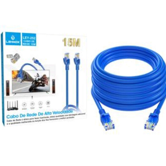 Cabo de Rede RJ45 Alta Velocidade com 15 Metros Lehmox - LEY-252
