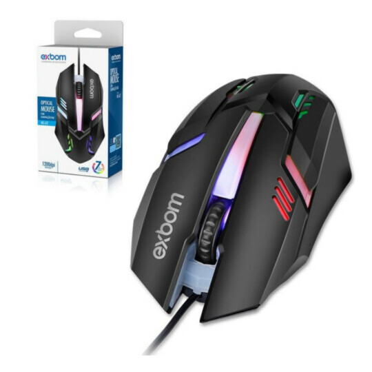 CAIXA FECHADA 200 Unidades Mouse Gamer 4D Fighter USB LED RGB 03949 - MS-62