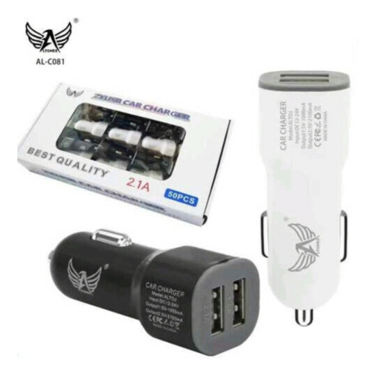 CAIXA FECHADA 50 Unidades Carregador Veicular 2 Portas Usb 2,1A entrada 12V-24V Altomax ALTOMEX - AL-C081