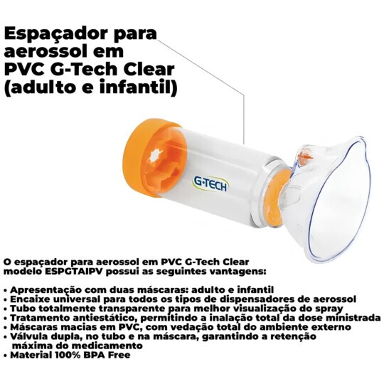 Espacador G-tech Clear Adulto e Infantil Pvc Com 2 Máscaras
