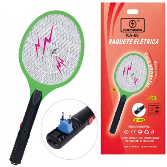 Raquete Elétrica Mata Mosquitos Recarregável 127/220V KAPBOM - KA-66