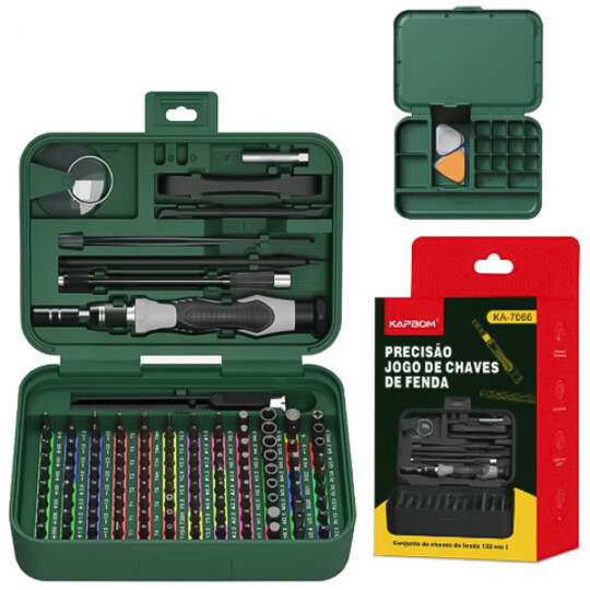 Kit de Ferramentas e Chaves 132 em 1 para Reparo e Manutenção KAPBOM - KA-7066