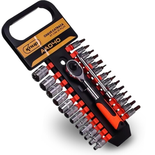 Kit Ferramentas Chave Catraca com 28 Peças KNUP - KP-AA040