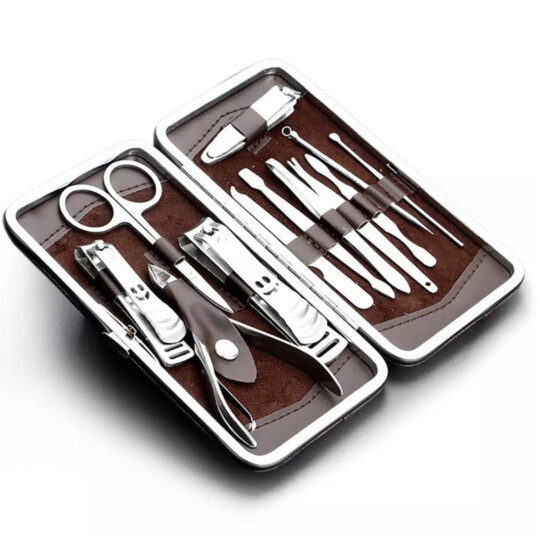 Kit Manicure e Pedicure Completo Estojo com 12 Peças - KA-1522