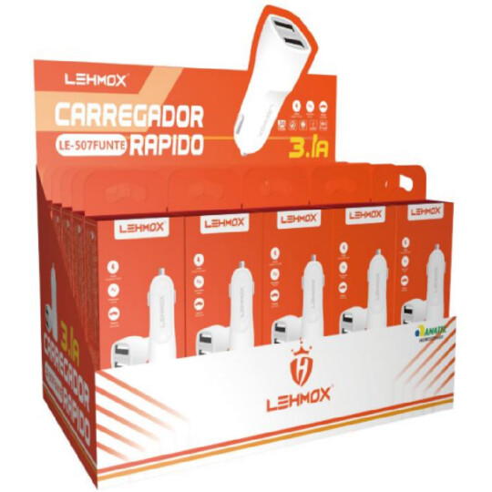 Carregador Veicular 2 Portas Usb 3.1A LEHMOX - LE-507