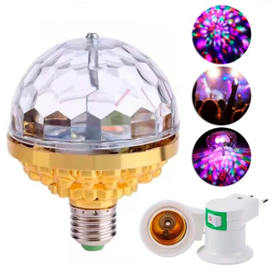 Lâmpada de Led Colorida Giratória para Festas Bivolt Lehmox - LEY-1726