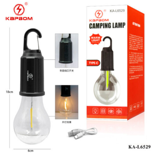 Lampada para Barraca de Acampamento Recarregável Usb KAPBOM - KA-L6529