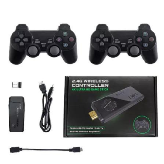 Vídeo Game Stick 4K 64Gb Retro com 2 Controles sem Fio e 10.000 Jogos - CON-11258