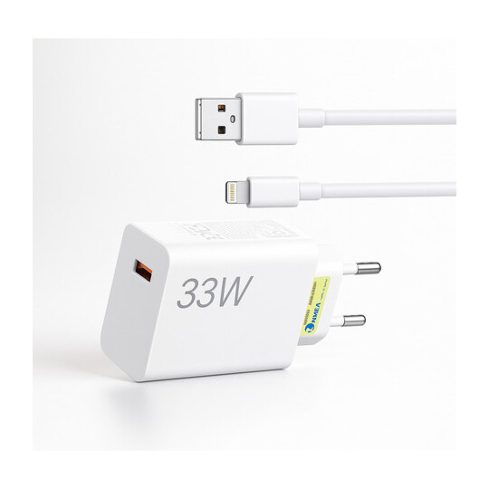 Carregador LIghtning Turbo QC 33W USB Com Cabo 1M LEHMOX - LE-405IOS