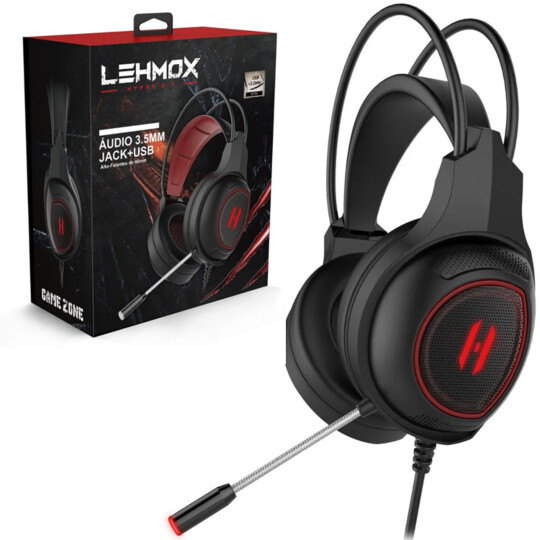 Fone de Ouvido Headset Gamer Led RGB PC PS4 XBOX 3.5mm Aux LEHMOX - GT-F4