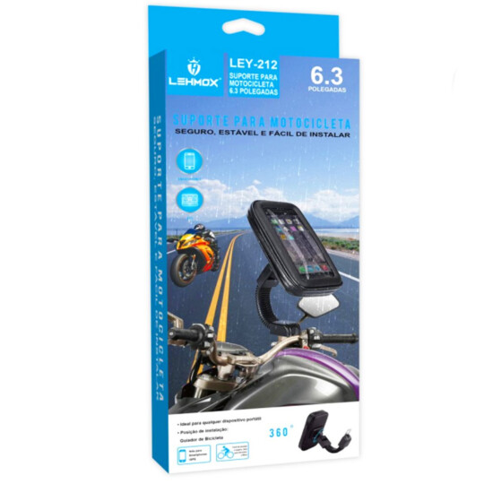 Suporte Celular para Motocicleta 6,3 Polegadas Lehmox - LEY-212