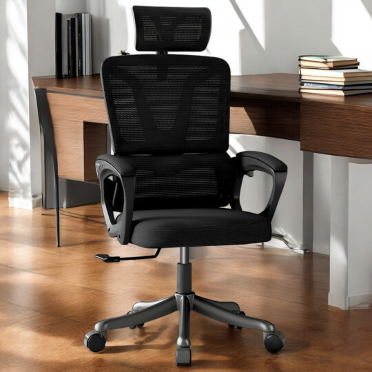 Cadeira Escritorio Ergonomica MetalRed M3014 Preta com Ajustes