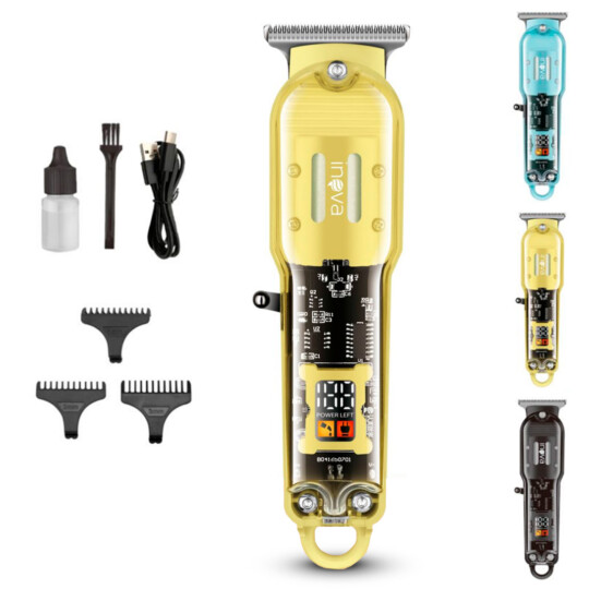 Maquina De Cortar Cabelo E Barba Profissional Sem Fio Com Display INOVA - MAQ-12359