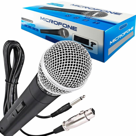 Microfone Profissional Cabo 5 metros P10 KNUP - KP-M0014