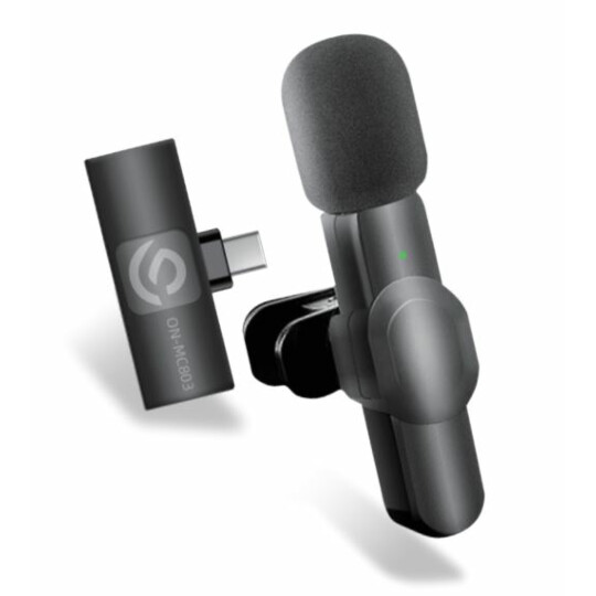Microfone de Lapela sem Fio Conexão Type-C para Smartphone Android - ON-MC803