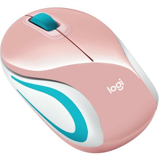 Mini Mouse Logitech Sem Fio Rc/nano 1000 dpi - M187 ROSA