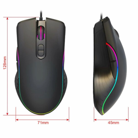 Mouse Gamer LED com 7 Botões USB 7200 DPI KNUP - KP-MU011