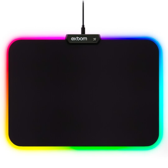 Mouse Pad Gamer com LED RGB 7 Cores 255x357x4mm EXBOM - MP-LED2535