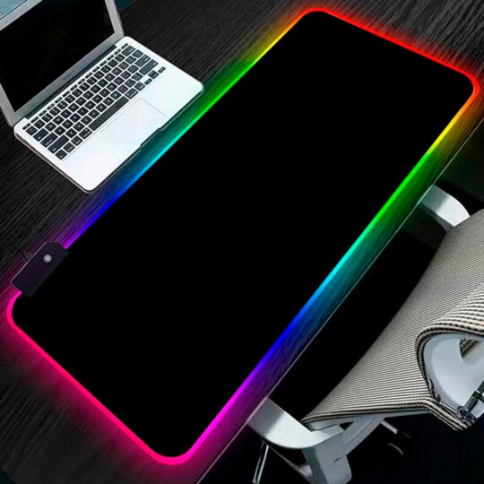 Mouse Pad Gamer Grande com Led RGB 300 x 800mm Preto - DELTA-P8030