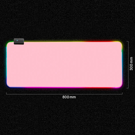 Mouse Pad Gamer Grande com Led RGB 300 x 800mm Rosa - DELTA-P8030R