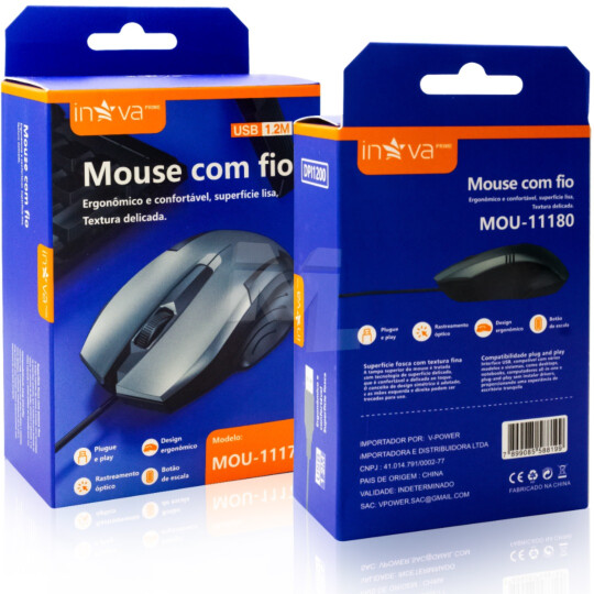 Mouse Gamer com Fio USB 1.2 Metros INOVA - MOU-11177