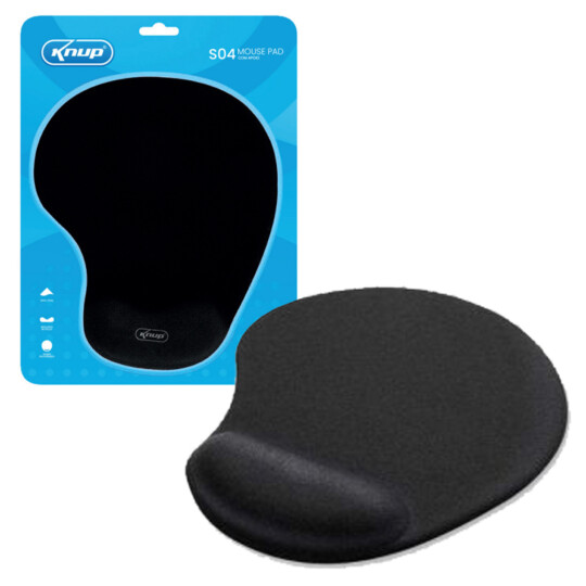 Mouse Pad Ergonômico com Apoio de Pulso em Gel 22x21cm KNUP - KP-S04