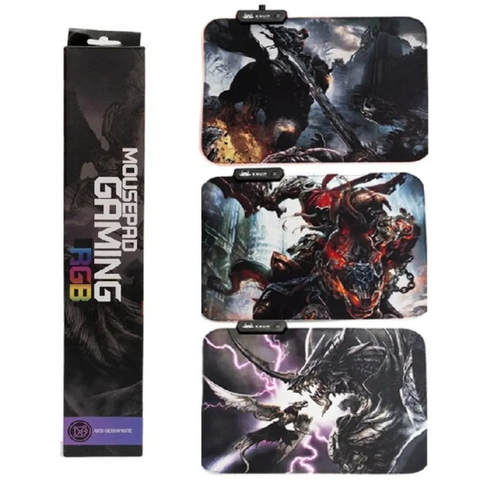 Mouse Pad Gamer Médio Estampado com Led RGB 350x250mm KNUP - KP-S012