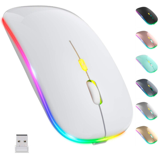 Mouse sem Fio Dual Band Recarregável Bluetooth & Wireless 2.4 GHz - MS-S350L