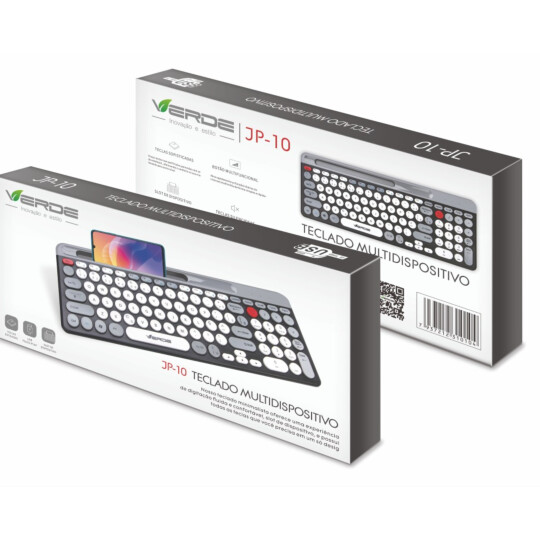 Teclado Ultrafino com Fio Usb Teclas Redondas Suporte para Celular Verde - JP-10