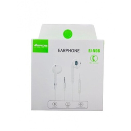 Fone de Ouvido com Fio e Microfone P2 3,5mm Verde - EJ-V08