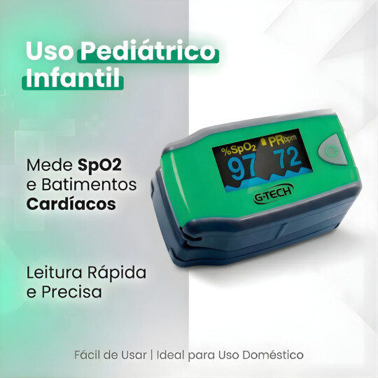 Oximetro De Dedo Pediátrico Infantil Oled Grafico G-tech