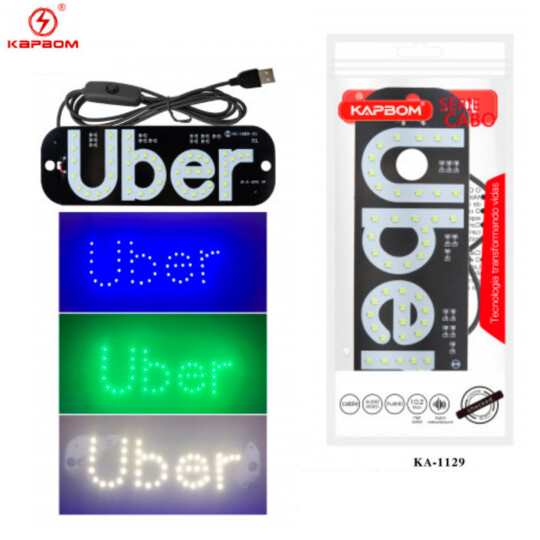 Painel de Led UBER USB com Ventosas KAPBOM - KA-1129