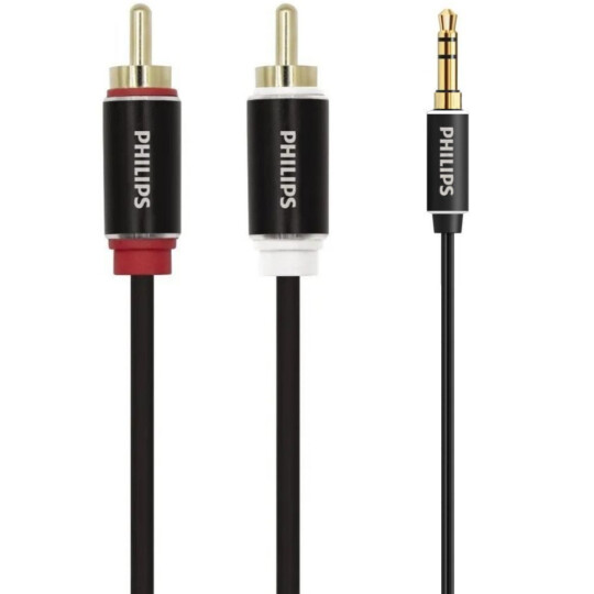 Cabo de Audio Philips Aux/2rca Aluminio+nylon 1,2 metros - SWA4141/59