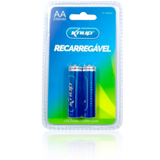 Pilha Recarregável AA 2700 mAh 2 Unidades KNUP - KP-2800AA