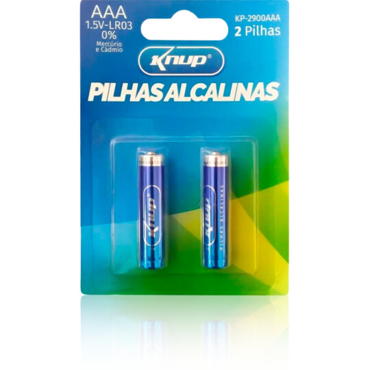 Pilha AAA Alcalina 1.5V LR03 com 2 unidades KNUP - KP-2900AAA