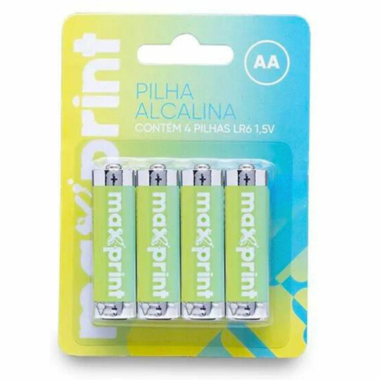 Pilha AA Alcalina Pequena 1.5 V C/4 MAXPRINT - 756343