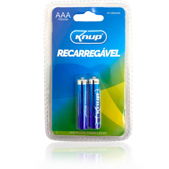 Pilha Recarregavel AAA 1100 mAh 2 unidades KNUP - KP-2800AAA