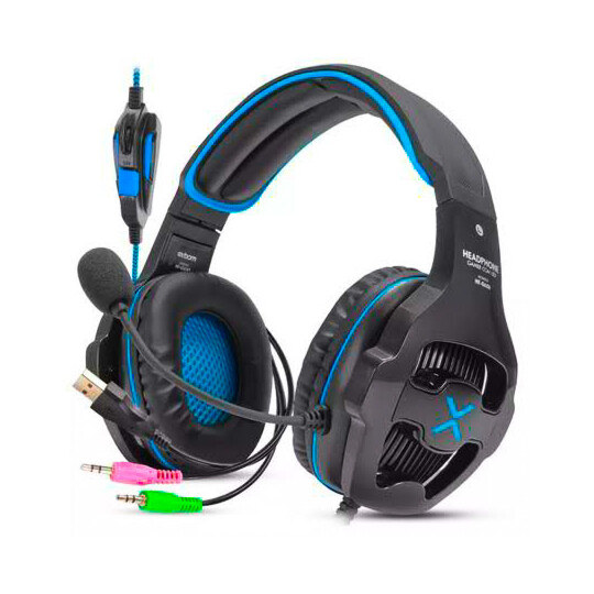 Headset Gamer Usb 7.1 Com Led e Controle de Volume Exbom Azul - HF-G650