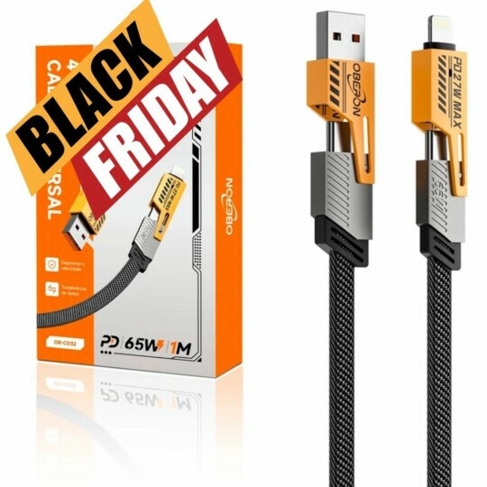 Cabo Carregador 4 em 1 Type-C lightning USB PD 65W 1.2 Metros - OR-CO32