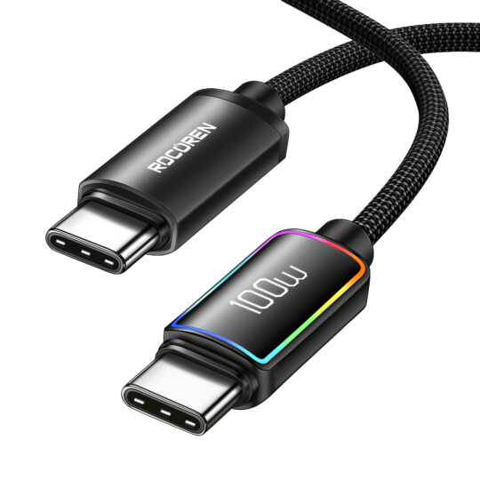 Cabo USB-C Rocoren Micai Series USB-C para USB-C 60W 2M - RCXCTT-MCB01